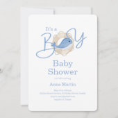 It's a Boy Nautical Baby Shower 招待状 (正面)