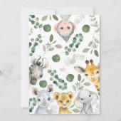 It's a Boy Safari Baby Shower 招待状 (裏面)