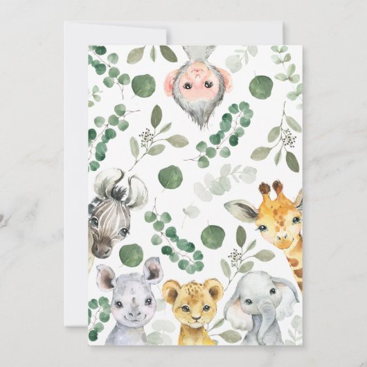  It's a Boy Safari Baby Shower 招待状 (裏面)