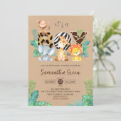 It's a Boy Safari Jungle Baby Shower 招待状 (スタンド正面)