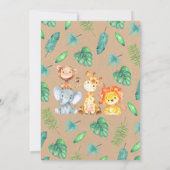 It's a Boy Safari Jungle Baby Shower 招待状 (裏面)