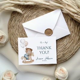 It's a Boy Teddy Bear & Balloons サンキューカード