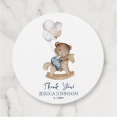 It's a Boy Teddy Bear Balloons Baby Shower Welcome フェイバータグ (正面)
