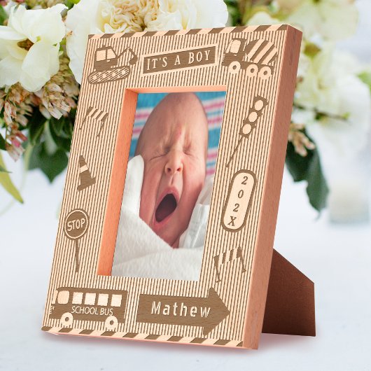 Its a Boy Transportation レーザー彫刻フレーム