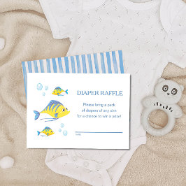 It's a Boy Under the Sea Baby Shower Diaper Raffle エンクロージャーカード