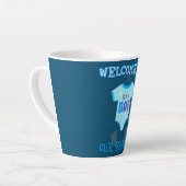 Its A Boys Baby Showerパーティーニュースベビーギフトパパ カフェラテマグ (左アングル)