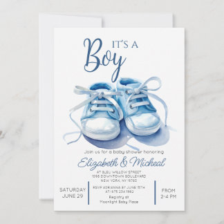 Its A Boys Theme Baby Shower Invitation 招待状