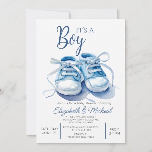 Its A Boys Theme Baby Shower Invitation 招待状 (正面)
