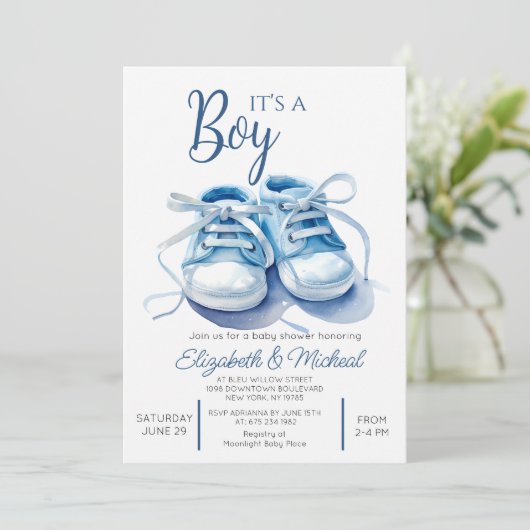Its A Boys Theme Baby Shower Invitation 招待状 (スタンド正面)