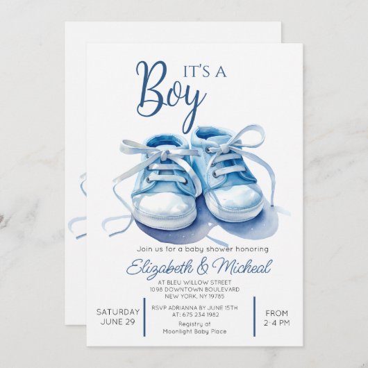 Its A Boys Theme Baby Shower Invitation 招待状 (正面/裏面)