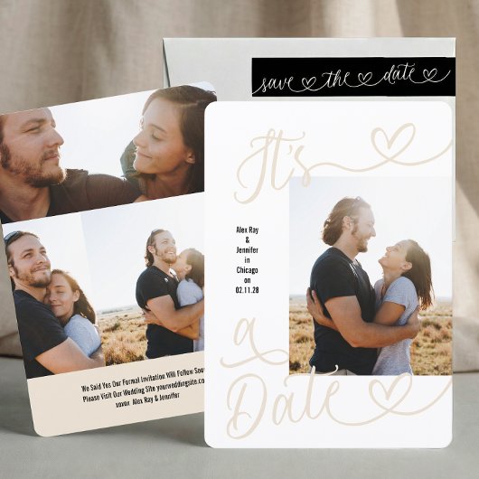 It's A Date | 4 Photo | Calligraphy Wedding セーブザデート
