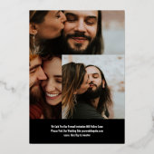 It's A Date Black White Photo Collage Gold Hearts 箔招待状 (裏面)