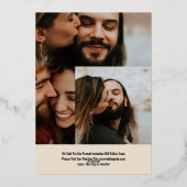 It's A Date Elegant Wedding 4 Photo Collage Gold 箔招待状 (裏面)