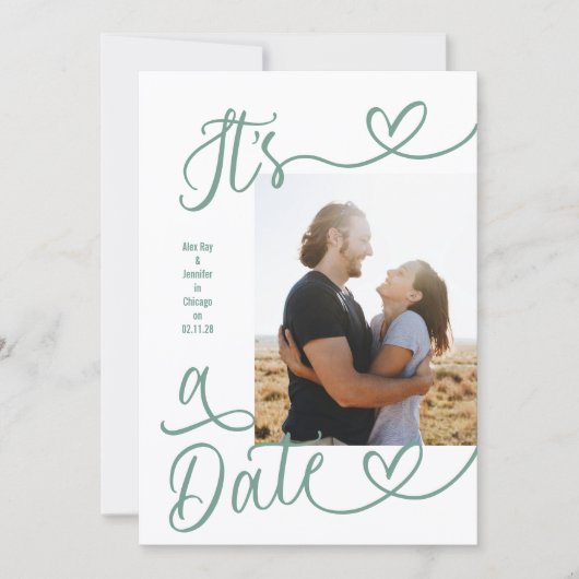 It's A Date Photo Sage Green Wedding セーブザデート (正面)