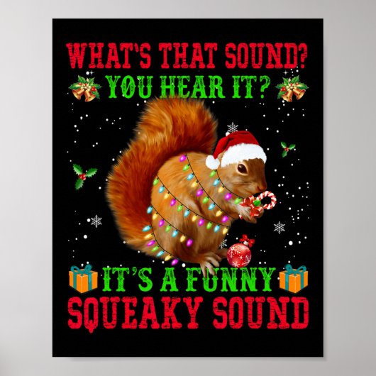It's A Fun Squeaky Sound Christmas Squirrel  ポスター (正面)