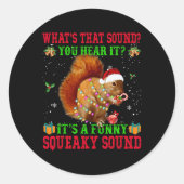 It's A Fun Squeaky Sound Christmas Squirrel  ラウンドシール (正面)
