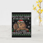 It's A Funny Squeaky Sound Christmas Squirrel Swea カード (黄色い花)