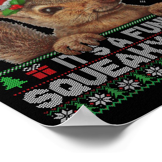 It's A Funny Squeaky Sound Christmas Squirrel Swea ポスター (角)