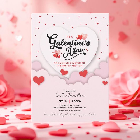 It's A Galentine's Affair Valentines Invitation 招待状