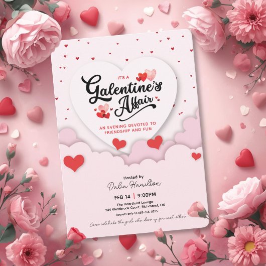 It's A Galentine's Affair Valentines Invitation 招待状