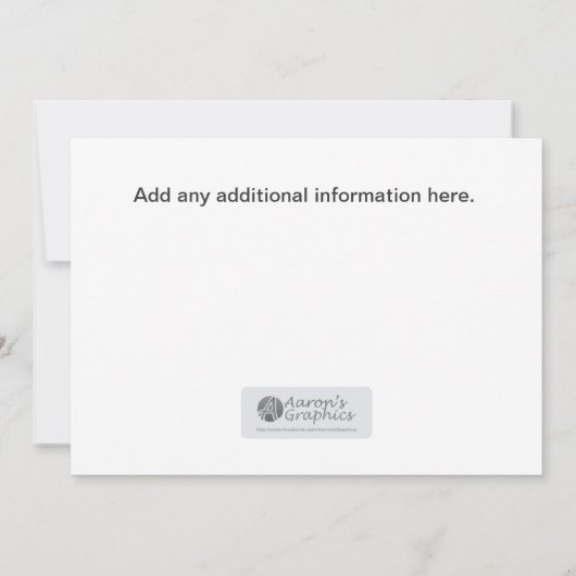 It's A Gerl （女の子です） 招待状 (裏面)