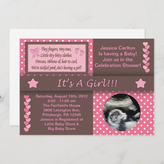 It's A Gerl (女の子です) 招待状 (正面/裏面)