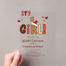 It's a Girl! クリスマス サンタハット ベビーシャワー