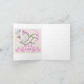 「It's a Girl」デザインで特別な出産を祝おう ノートカード (内部)