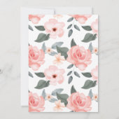 It's A Girl フローラル バードネスト ベビーシャワー 招待状 (裏面)