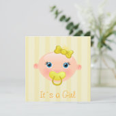 It's a Girl – ベビーシャワー招待状 招待状 (スタンド正面)