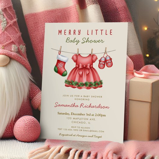 It's a Girl ベビー服 メリー・リトル・クリスマス 招待状