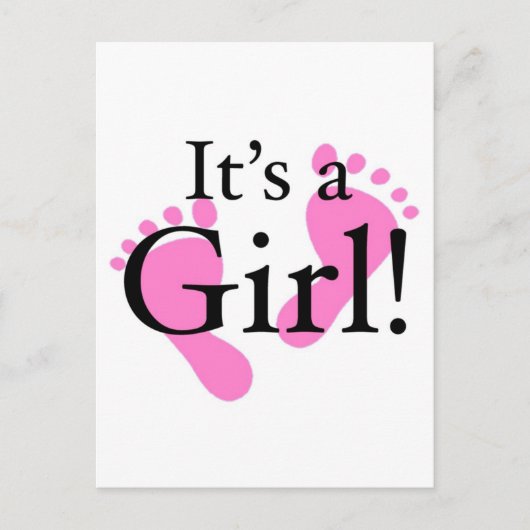 Its a Girl -ベビー、生まれたばかりのBaby Shower インビテーションポストカード (正面)