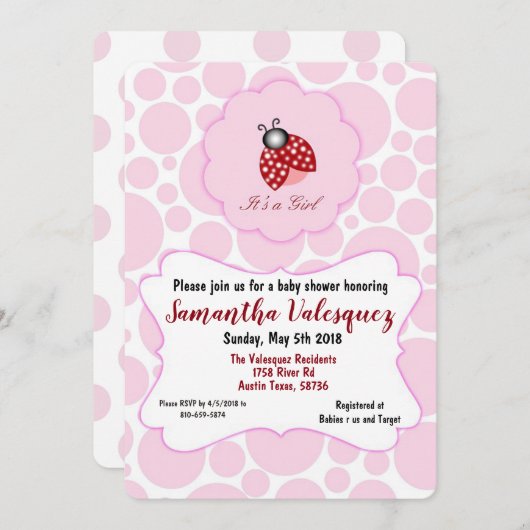 It's a Girl 招待状 (正面/裏面)