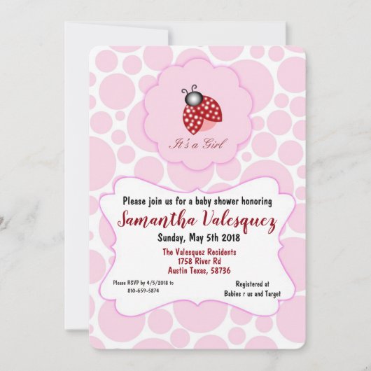 It's a Girl 招待状 (正面)