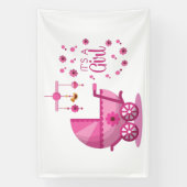 It's A Girl 4x6ビニールバナー 横断幕 (縦)