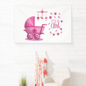 It's A Girl 4x6ビニールバナー 横断幕 (インサイチュ)