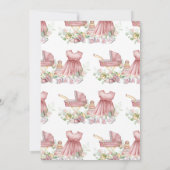 It's a Girl Baby Clothes Baby Shower 招待状 (裏面)