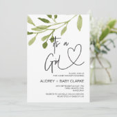 Its a Girl Baby Shawerユーカリエレガントプタス 招待状 (スタンド正面)