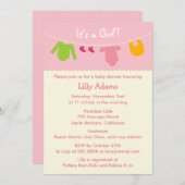 It's a Girl Baby Shawer招待状 招待状 (正面/裏面)