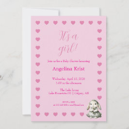 It's a Girl Baby Shower Invitation 招待状