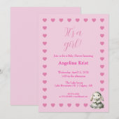 It's a Girl Baby Shower Invitation 招待状 (正面/裏面)