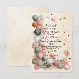 It's A Girl Baby Shower Invitation 招待状