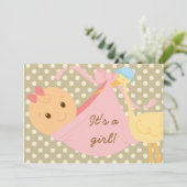 It's A Girl Baby Shower Invite 招待状 (スタンド正面)