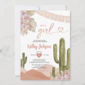 Its a Girl Baby Shower Tacoの恋の南西 招待状 (正面)