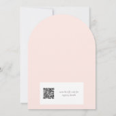 Its A Girl Blush Pink Floral Baby Shower QR Code 招待状 (裏面)