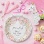 It's a Girl Bow Coquette Bow Baby Shower ペーパープレート (パーティー)