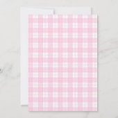 It's a Girl Bows & Pink Gingham Plaid Baby Shower 招待状 (裏面)