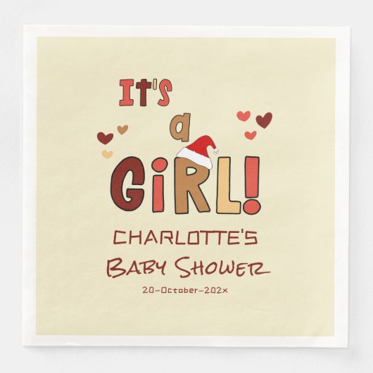 It's a Girl! Christmas Santa Hat Baby Shower (正面)