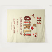 It's a Girl! Christmas Santa Hat Baby Shower タペストリー (正面(横))