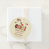 It's a Girl! Christmas Santa Hat Baby Shower フェイバータグ (インサイチュ)